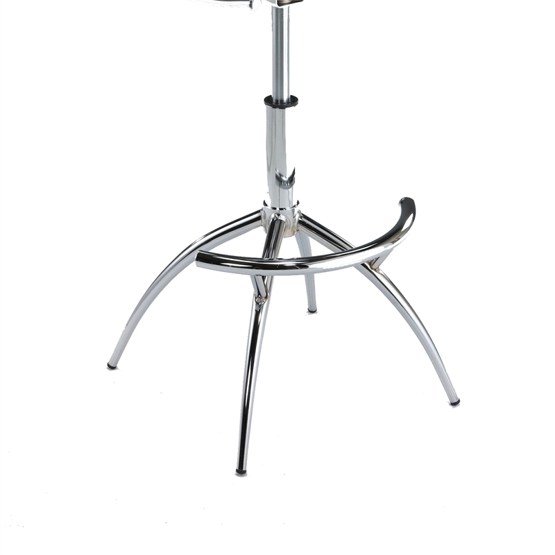 Pemberly Row Set of 2 Adjustable Height Swivel Barstools in Brown Faux Leather