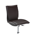 Pemberly Row Set of 2 Adjustable Height Swivel Barstools in Brown Faux Leather