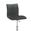 Pemberly Row Set of 2 Adjustable Height Swivel Barstools in Gray Faux Leather