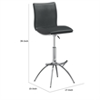 Pemberly Row Set of 2 Adjustable Height Swivel Barstools in Gray Faux Leather