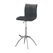 Pemberly Row Set of 2 Adjustable Height Swivel Barstools in Gray Faux Leather