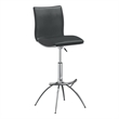 Pemberly Row Set of 2 Adjustable Height Swivel Barstools in Gray Faux Leather