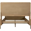 Pemberly Row King Platform Bed with Woven Cane Headboard and 4 Slats in Brown