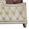 Pemberly Row King Bed with French Carved Scalloped Headboard & Tufting in Ivory