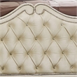 Pemberly Row King Bed with French Carved Scalloped Headboard & Tufting in Ivory