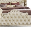 Pemberly Row California King Bed with French Carved Scalloped Headboard in Ivory