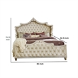 Pemberly Row California King Bed with French Carved Scalloped Headboard in Ivory