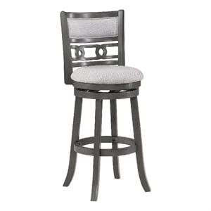 Pemberly Row Swivel Counter Stool with Cushioned Seat and Backrest in Mist Gray