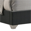 Pemberly Row Wingback Queen Bed w/ Acrylic Button Tufting - Charcoal Gray Velvet