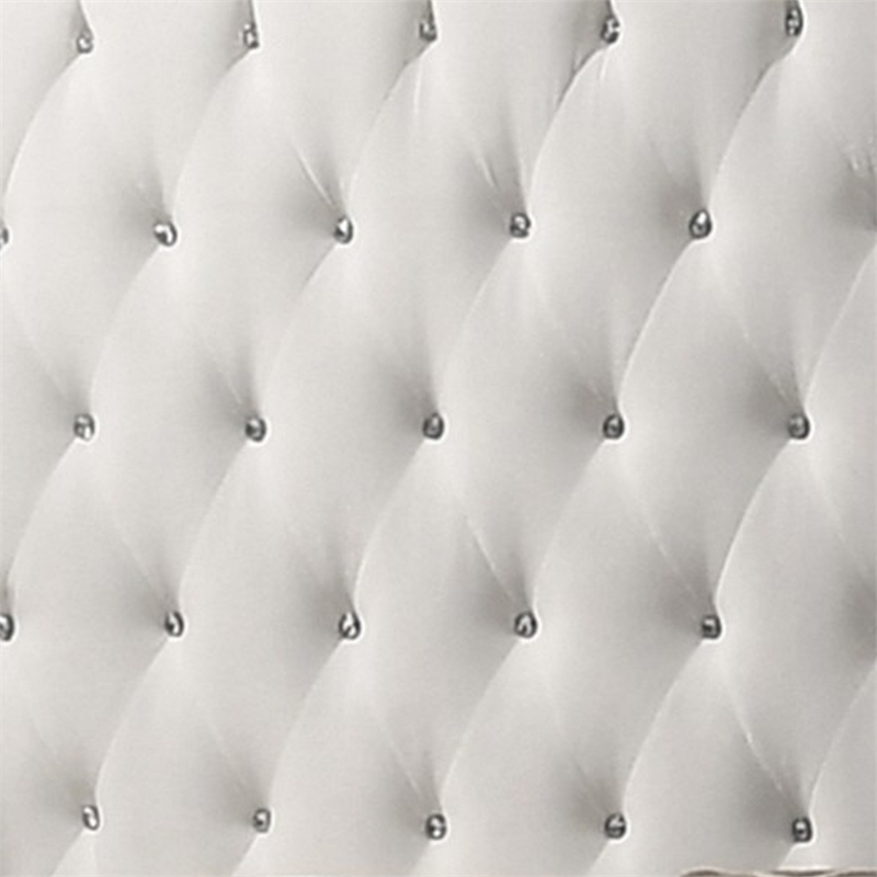Pemberly Row California King Wingback Bed with Crystal Tufting & Nailhead Trim