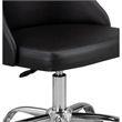 Pemberly Row Adjustable Swivel Office Chair w/ Chrome Base in Black Faux Leather