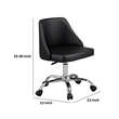 Pemberly Row Adjustable Swivel Office Chair w/ Chrome Base in Black Faux Leather