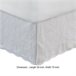 Pemberly Row Paisley Quilted Twin Bed Skirt with 18 Inch Cotton Drop in Ivory