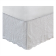 Pemberly Row Paisley Quilted Twin Bed Skirt with 18 Inch Cotton Drop in Ivory