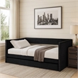 Pemberly Row Daybed with Pull Out Trundle and Nailhead Trim in Black Velvet
