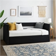 Pemberly Row Daybed with Pull Out Trundle and Nailhead Trim in Black Velvet