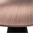 Pemberly Row 49 Inch Round Dining Table with Black Pedestal Base in Walnut