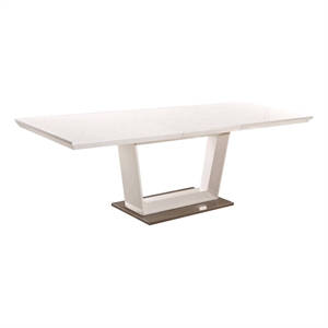 Pemberly Row 71 to 95&quot Extendable Dining Table with U Shaped Pedestal in White