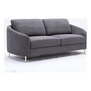 Pemberly Row 80&quot Sofa with Linen Upholstery and Pine Wood Frame in Gray