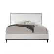 Pemberly Row Queen Bed w/ Gray Fabric Upholstery & Under Bed Clearance in White
