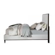 Pemberly Row Queen Bed w/ Gray Fabric Upholstery & Under Bed Clearance in White