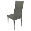 Pemberly Row 4Pc Faux Leather Dining Chairs with Stainless Steel Legs in Black