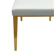 Pemberly Row Set of 4 Vegan Leather Dining Chairs with Gold Metal Base in White