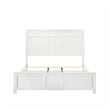 Pemberly Row King Bed with Carved Panel Design in Pristine White Rubberwood