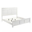 Pemberly Row Queen Bed with Carved Panel Design in Pristine White Rubberwood