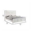 Pemberly Row Queen Bed with Carved Panel Design in Pristine White Rubberwood