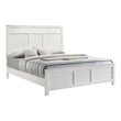 Pemberly Row Queen Bed with Carved Panel Design in Pristine White Rubberwood