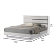 Pemberly Row Queen Bed w/ LED Headboard & Crushed Crystal Accents - Glossy White