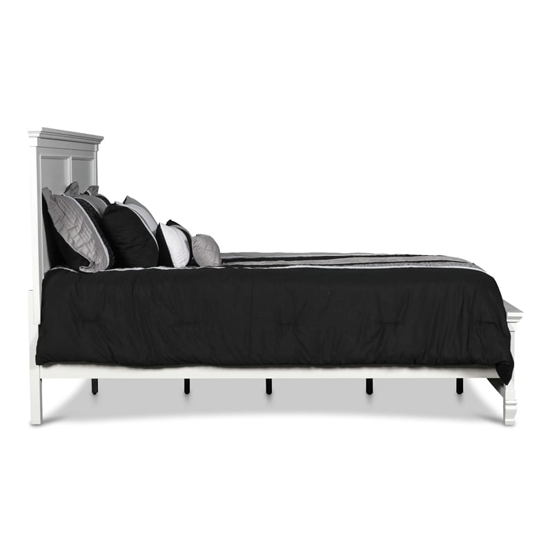 Pemberly Row Twin Bed with Classic Panel Design and Molded Trim in White
