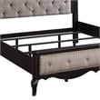 Pemberly Row Queen Bed with Button Tufted Headboard & Cabriole Legs