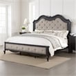 Pemberly Row Queen Bed with Button Tufted Headboard & Cabriole Legs