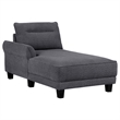 Pemberly Row 110 Inch 2 Piece Sectional Sofa with Chaise and Welt Trim in Gray