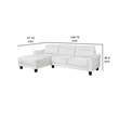 Pemberly Row 110 Inch 2 Piece Sectional Sofa with Chaise and Welt Trim in White