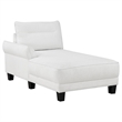 Pemberly Row 110 Inch 2 Piece Sectional Sofa with Chaise and Welt Trim in White