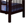 Pemberly Row Twin Over Twin Bunk Bed w/ Slatted Headboard & 14 Slats in Espresso