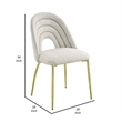 Pemberly Row Set of 2 Sherpa Dining Chairs with Hollow Back & Gold Legs in White