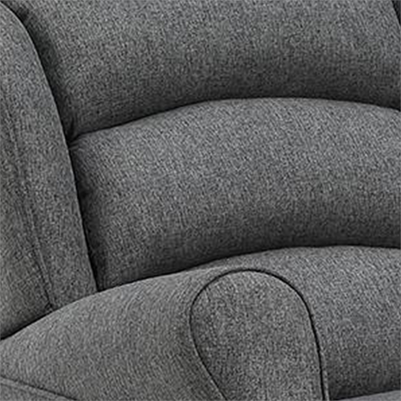 Pemberly Row Channel Tufted Rocking Chair with Pocket Coil Seat in Dark Gray
