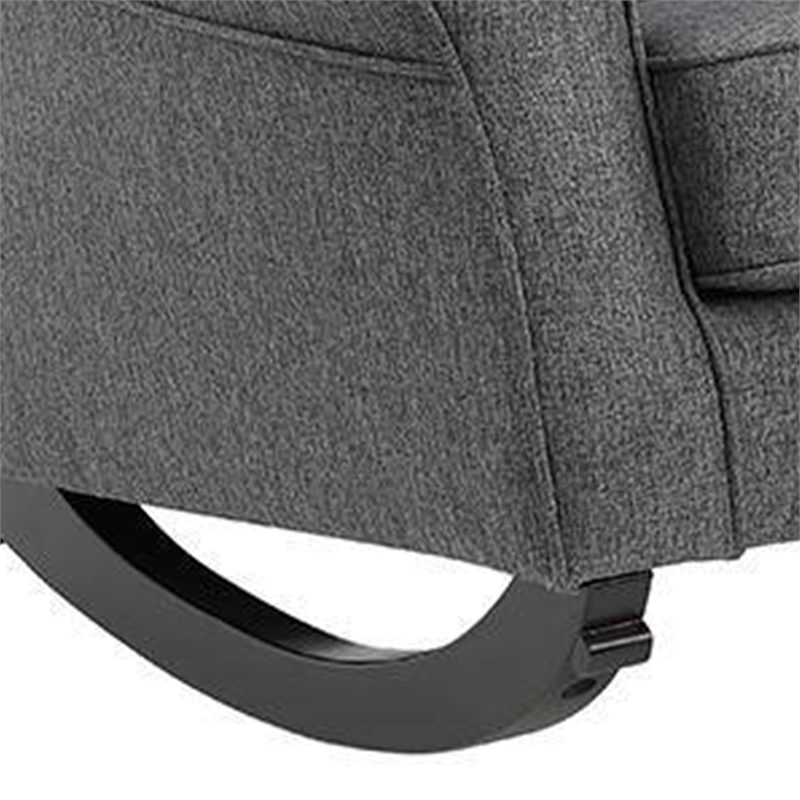 Pemberly Row Channel Tufted Rocking Chair with Pocket Coil Seat in Dark Gray