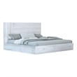 Pemberly Row Queen Platform Bed with Panel Headboard & Footboard in White Oak