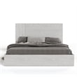Pemberly Row Queen Platform Bed with Panel Headboard & Footboard in White Oak