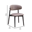 Pemberly Row Set of 2 Mid Century Dining Chairs with Turned Legs in Gray & Black