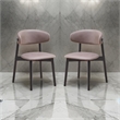 Pemberly Row Set of 2 Mid Century Dining Chairs with Turned Legs in Gray & Black