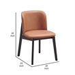 Pemberly Row Set of 2 Side Dining Chairs w/ Brown Microfiber Upholstery in Black