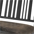 Pemberly Row Set of 2 Slatted Back Dining Chairs with Faux Leather Seat in Black