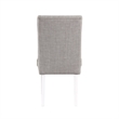 Pemberly Row Set of 2 Wingback Dining Chairs with Gray Linen Upholstery in White