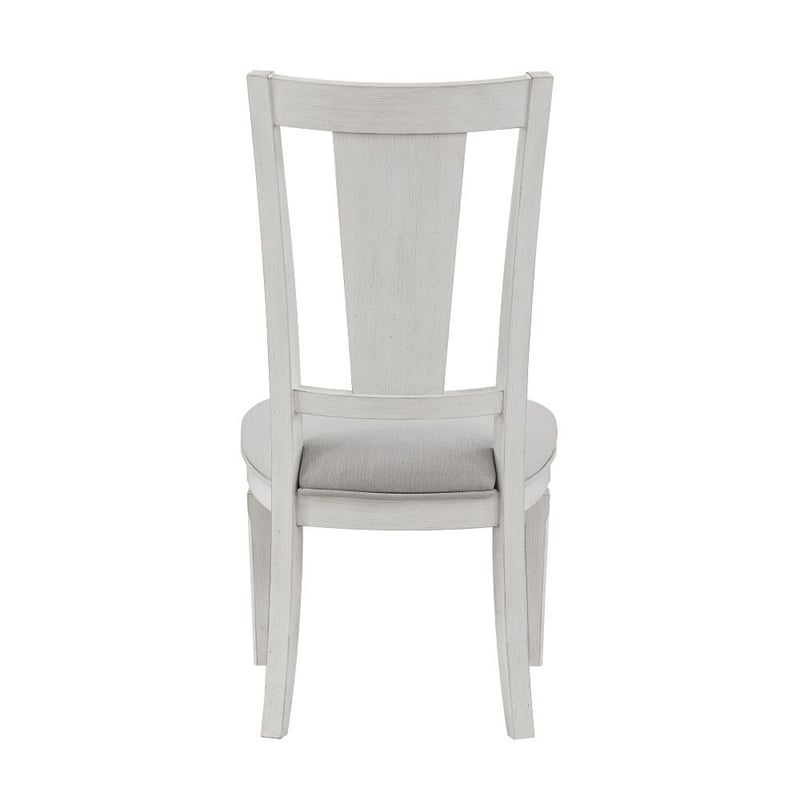 Pemberly Row Set of 2 Linen Dining Chairs with Turned Legs in Light Gray & White
